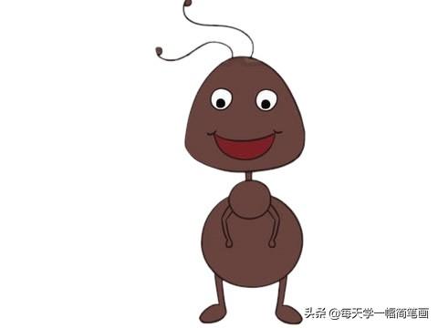 每天学一幅简笔画--卡通蚂蚁简笔画的画法步骤教程及图片大全-10.jpg
