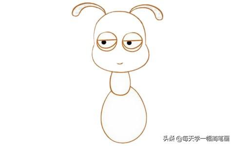每天学一幅简笔画--卡通蚂蚁简笔画的画法步骤教程及图片大全-5.jpg