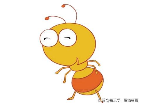 每天学一幅简笔画--卡通蚂蚁简笔画的画法步骤教程及图片大全-12.jpg