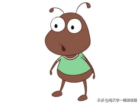 每天学一幅简笔画--卡通蚂蚁简笔画的画法步骤教程及图片大全-11.jpg