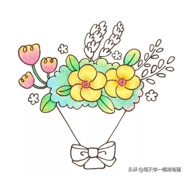 每天学一幅简笔画--手绘简笔画+彩铅上色，美得不要不要的-15.jpg