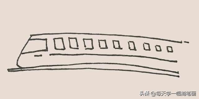 每天学一幅简笔画--火车简笔画的画法步骤图解教程-5.jpg