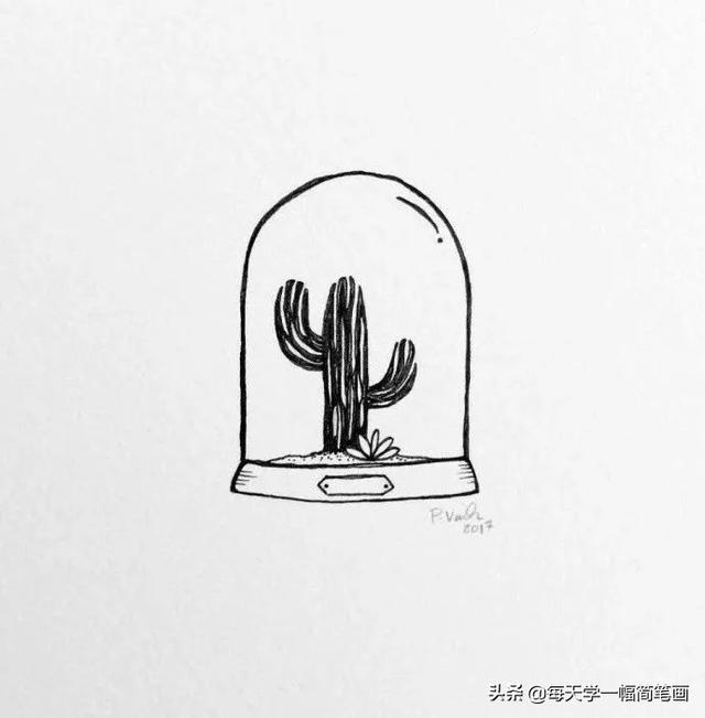 每天学一幅简笔画--漂亮的植物线稿，马了临摹-9.jpg