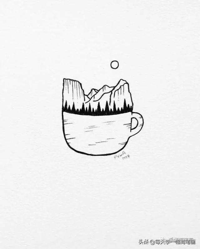 每天学一幅简笔画--漂亮的植物线稿，马了临摹-14.jpg