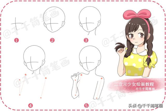超简单的漫画头像简笔画教程，步骤超详细，一起来临摹学习吧-6.jpg