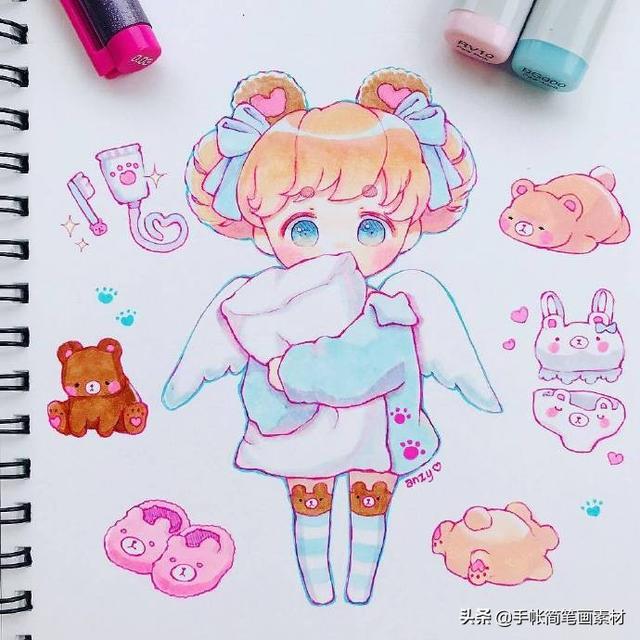配色超甜的手绘动漫少女~是吃可爱多长大的少女-9.jpg