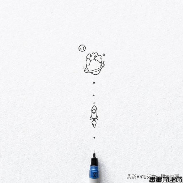 每天学一幅简笔画--精细手绘针管笔黑白简插画-4.jpg