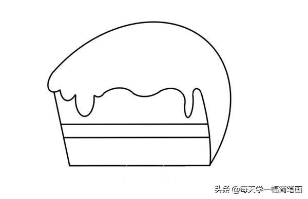 每天学一幅简笔画--夹心蛋糕简笔画画法步骤图片教程-4.jpg