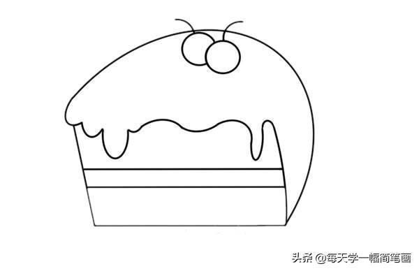 每天学一幅简笔画--夹心蛋糕简笔画画法步骤图片教程-5.jpg