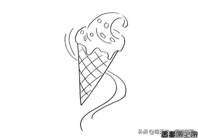 每天学一幅简笔画--奶油甜筒冰激凌简笔画教程步骤图片大全-6.jpg