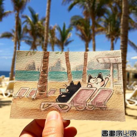 简笔画 | 戏很多的猫猫~旅行时候的创意画好有趣呀-6.jpg
