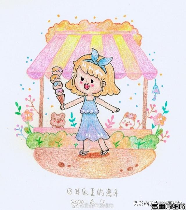 简单漂亮的人物场景系列简笔画-4.jpg