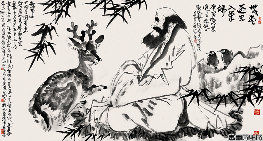 李燕-达摩与鹿2010年101x180.jpg
