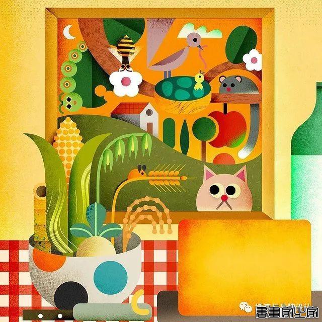 插画丨带你领略丝丝入扣的视觉之旅，多彩的形状简单有趣的造型-4.jpg