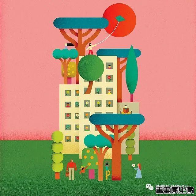 插画丨带你领略丝丝入扣的视觉之旅，多彩的形状简单有趣的造型-35.jpg