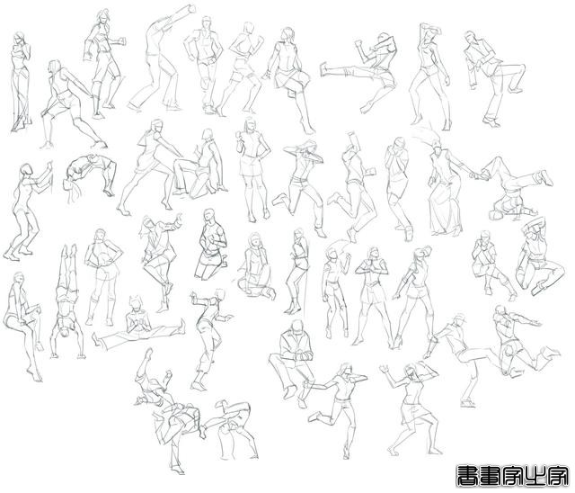 12000套各种人体动作姿势插画线稿，插画师常用人体设计模板-16.jpg