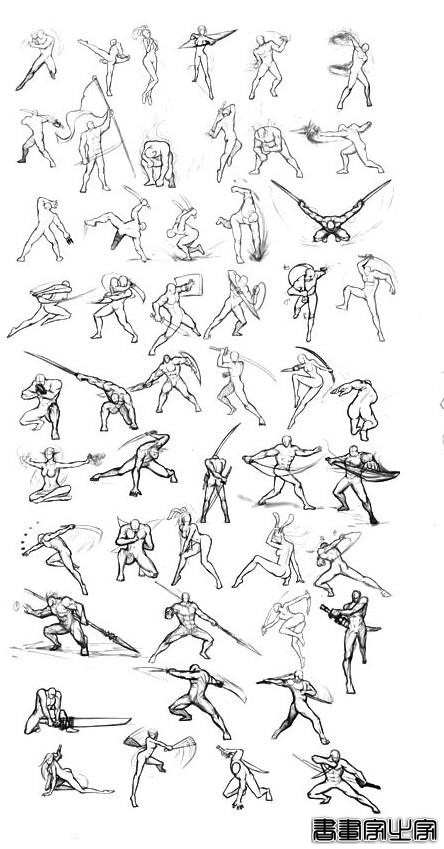 12000套各种人体动作姿势插画线稿，插画师常用人体设计模板-17.jpg