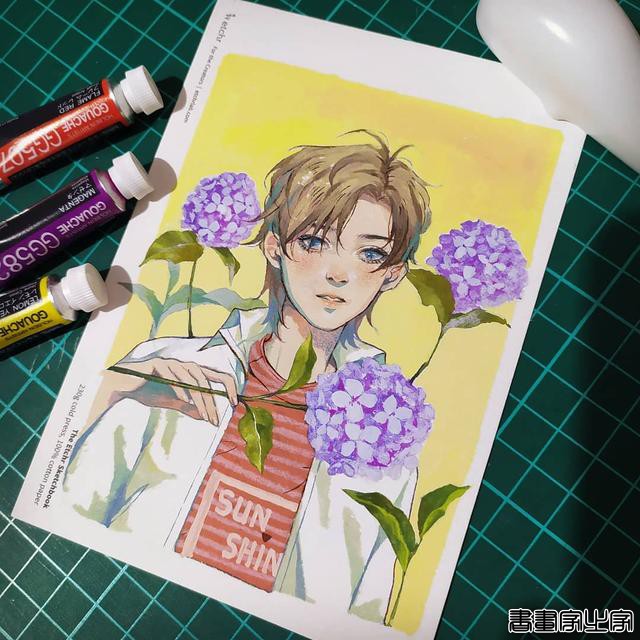 唯美清新的水彩插画 帅气小哥哥们的生活日常 心动了怎么办？-10.jpg
