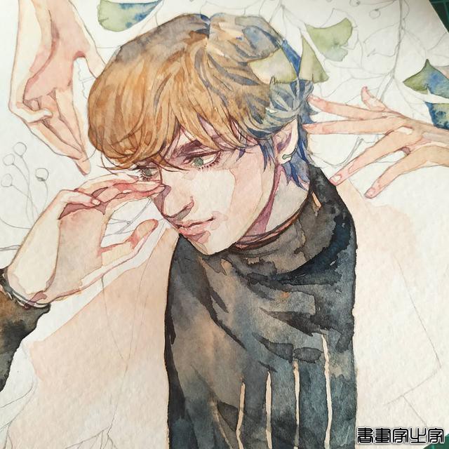唯美清新的水彩插画 帅气小哥哥们的生活日常 心动了怎么办？-20.jpg