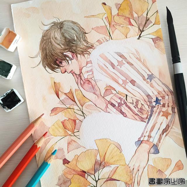 唯美清新的水彩插画 帅气小哥哥们的生活日常 心动了怎么办？-21.jpg