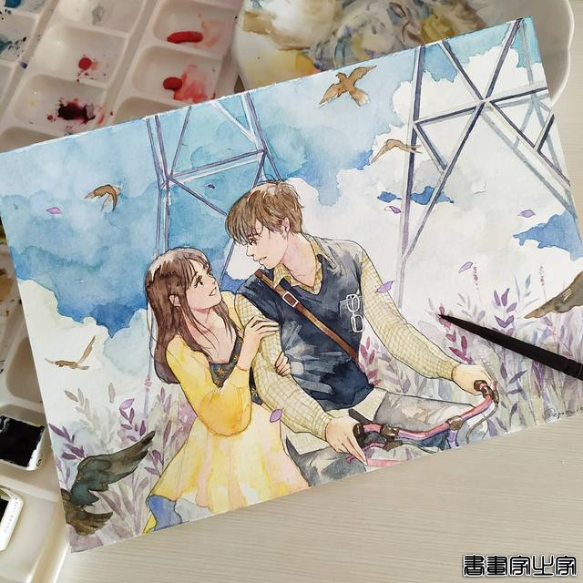 唯美清新的水彩插画 帅气小哥哥们的生活日常 心动了怎么办？-25.jpg