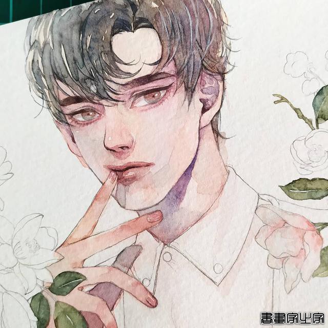 唯美清新的水彩插画 帅气小哥哥们的生活日常 心动了怎么办？-29.jpg