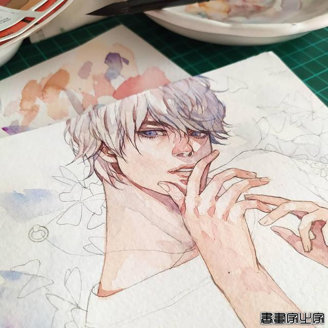 唯美清新的水彩插画 帅气小哥哥们的生活日常 心动了怎么办？-31.jpg