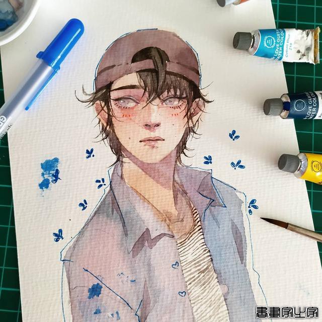唯美清新的水彩插画 帅气小哥哥们的生活日常 心动了怎么办？-34.jpg