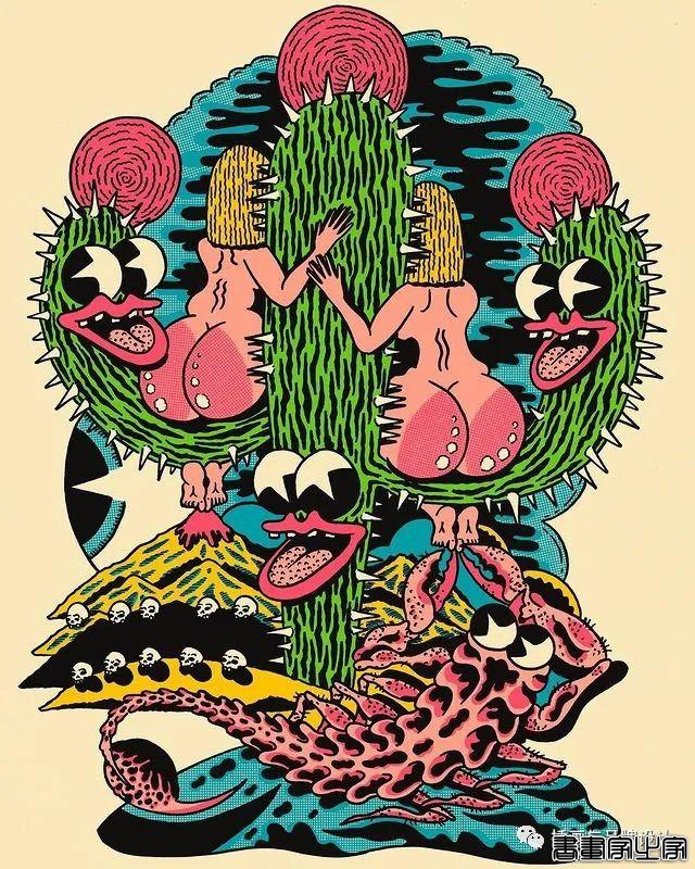 插画丨超带感的装饰插画，大胆夸张的想象，丰富多变的色彩，恍如进了异灵世界-32.jpg