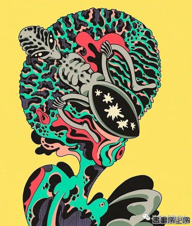 插画丨超带感的装饰插画，大胆夸张的想象，丰富多变的色彩，恍如进了异灵世界-37.jpg