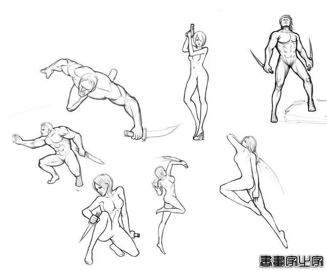 人体各种姿势都有：10000套人体动作姿势插画设计线稿大合集-11.jpg