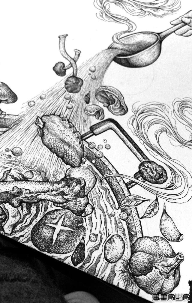 黑白插画也很有品 火锅品牌与插画创意视觉-21.jpg