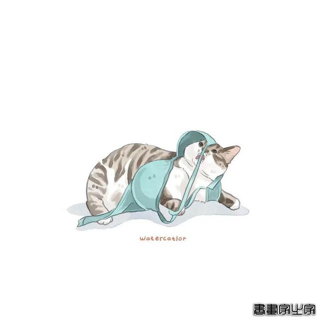 正经“猫片”，笑到喷饭，插画师笔下的猫咪迷惑行为，憨憨的-9.jpg