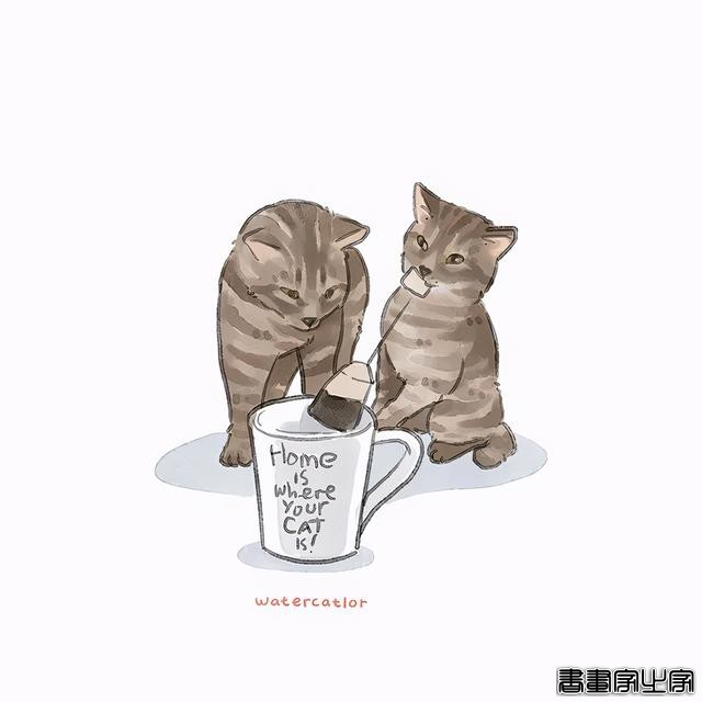 正经“猫片”，笑到喷饭，插画师笔下的猫咪迷惑行为，憨憨的-24.jpg