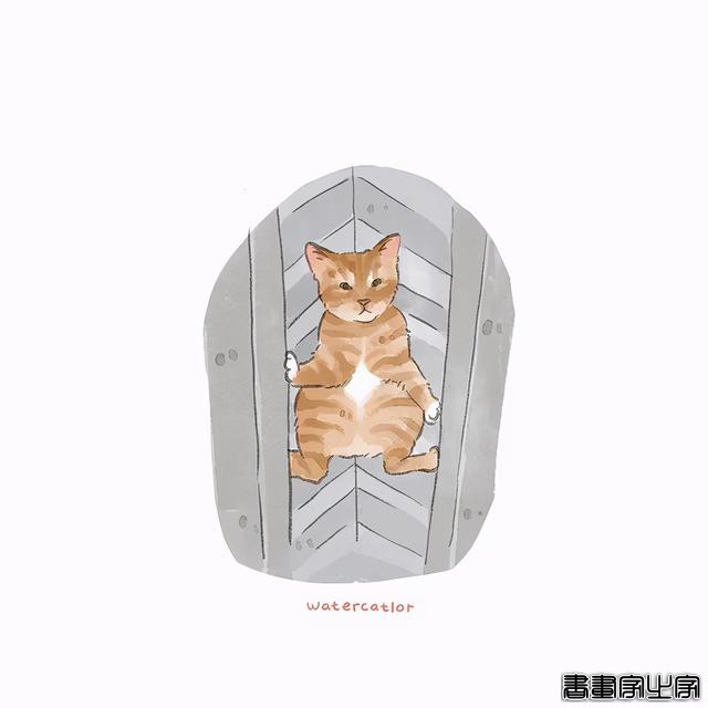 正经“猫片”，笑到喷饭，插画师笔下的猫咪迷惑行为，憨憨的-70.jpg