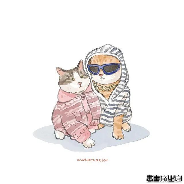 正经“猫片”，笑到喷饭，插画师笔下的猫咪迷惑行为，憨憨的-82.jpg