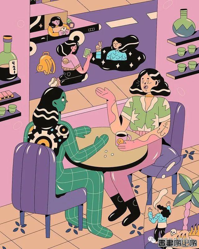 插画丨初学者也能种草的扁平风插画，简约的线条和丰富的色块，每个角色都很出彩-55.jpg