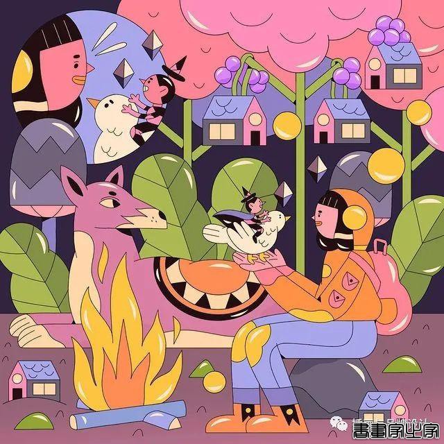 插画丨初学者也能种草的扁平风插画，简约的线条和丰富的色块，每个角色都很出彩-63.jpg