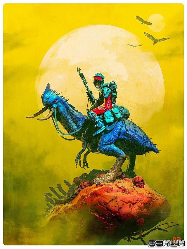 带有强烈的科幻风格的插画，一股末世硝烟的感觉扑面而来-4.jpg