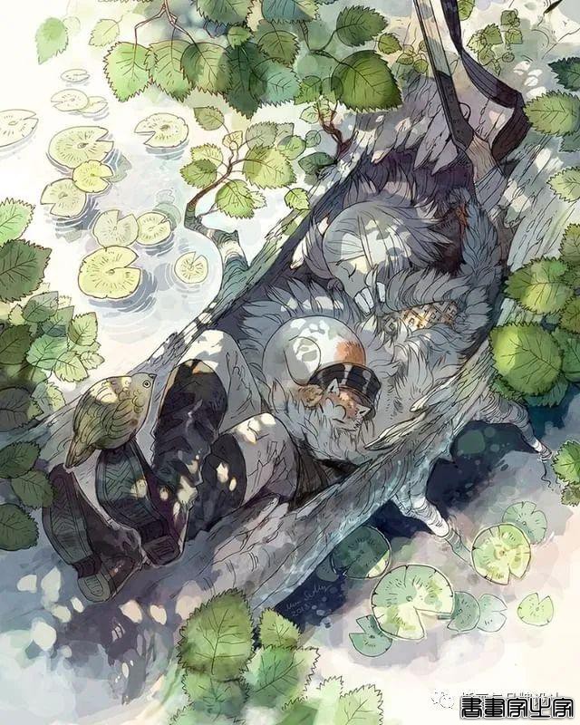 插画丨带你走进一个奇幻世界，清透干净的水彩画风像是蒙了纱的“神女”-5.jpg