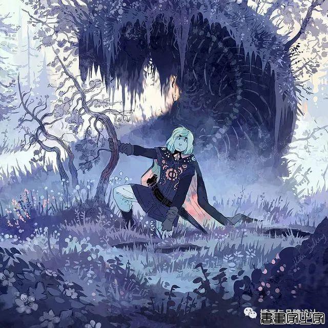 插画丨带你走进一个奇幻世界，清透干净的水彩画风像是蒙了纱的“神女”-9.jpg