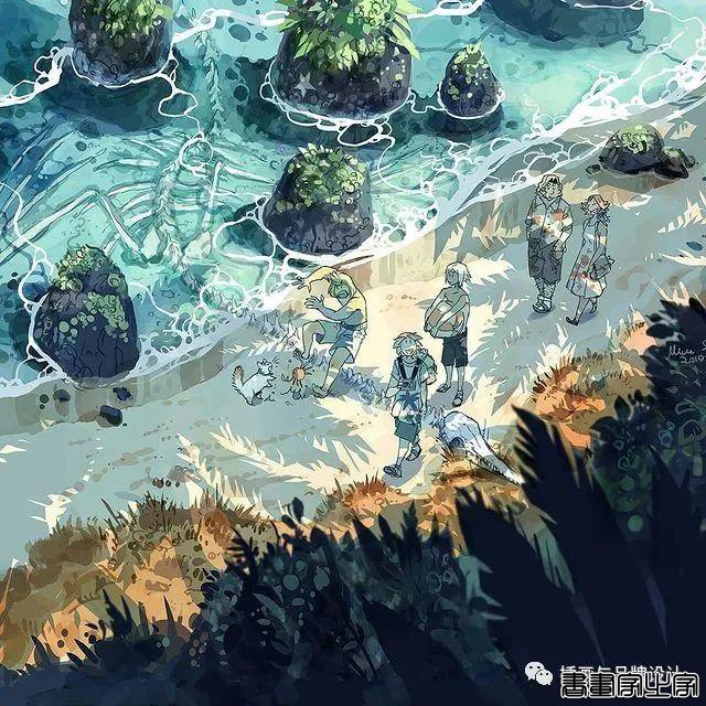 插画丨带你走进一个奇幻世界，清透干净的水彩画风像是蒙了纱的“神女”-10.jpg