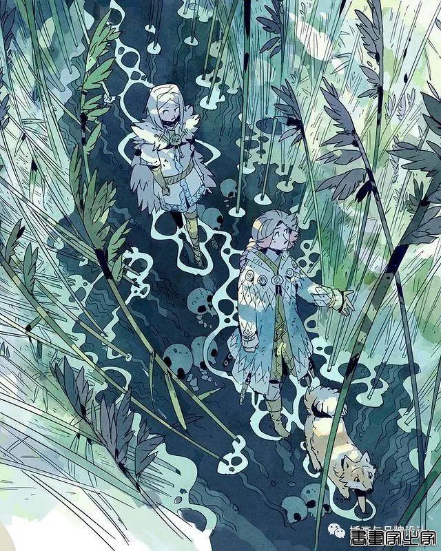 插画丨带你走进一个奇幻世界，清透干净的水彩画风像是蒙了纱的“神女”-12.jpg