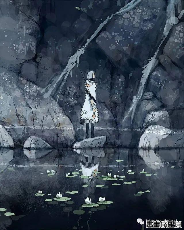 插画丨带你走进一个奇幻世界，清透干净的水彩画风像是蒙了纱的“神女”-16.jpg