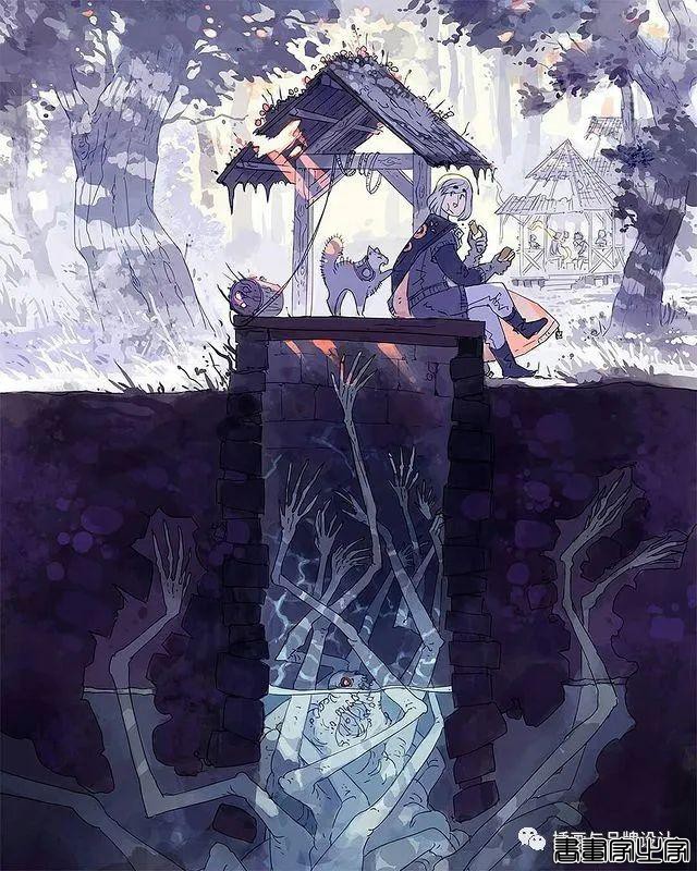 插画丨带你走进一个奇幻世界，清透干净的水彩画风像是蒙了纱的“神女”-20.jpg