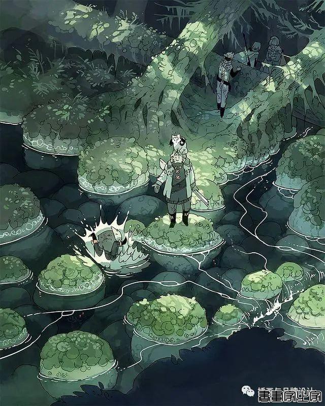 插画丨带你走进一个奇幻世界，清透干净的水彩画风像是蒙了纱的“神女”-19.jpg