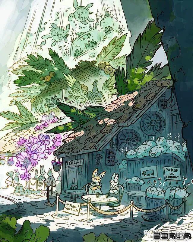 插画丨带你走进一个奇幻世界，清透干净的水彩画风像是蒙了纱的“神女”-40.jpg