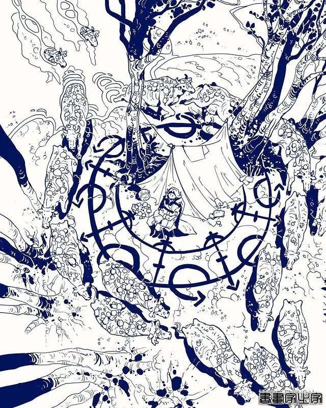 插画丨带你走进一个奇幻世界，清透干净的水彩画风像是蒙了纱的“神女”-64.jpg