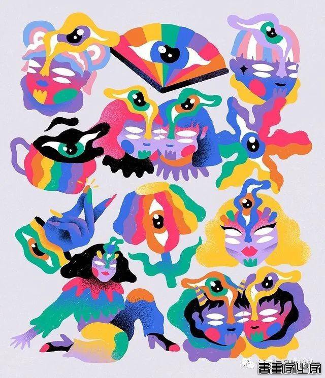 插画丨色彩斑斓的“小怪兽”插图，极具趣味的超现实主义装饰风-10.jpg