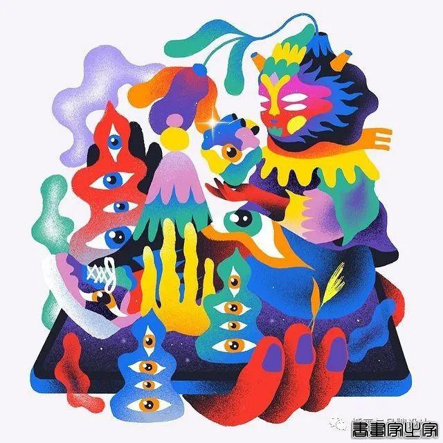 插画丨色彩斑斓的“小怪兽”插图，极具趣味的超现实主义装饰风-11.jpg